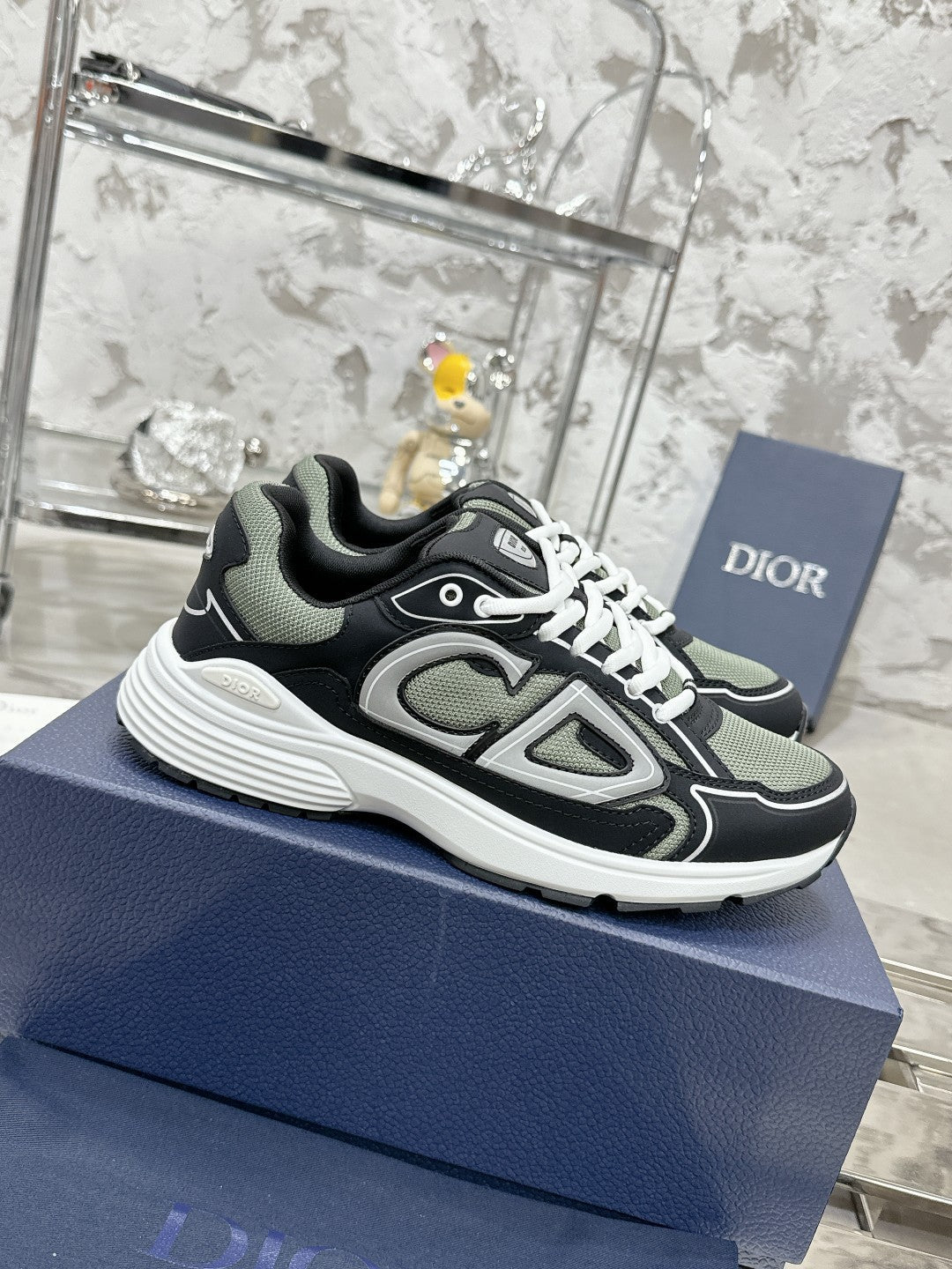 CD B30 Sneaker 35mm In Black Mesh Fabric 100646