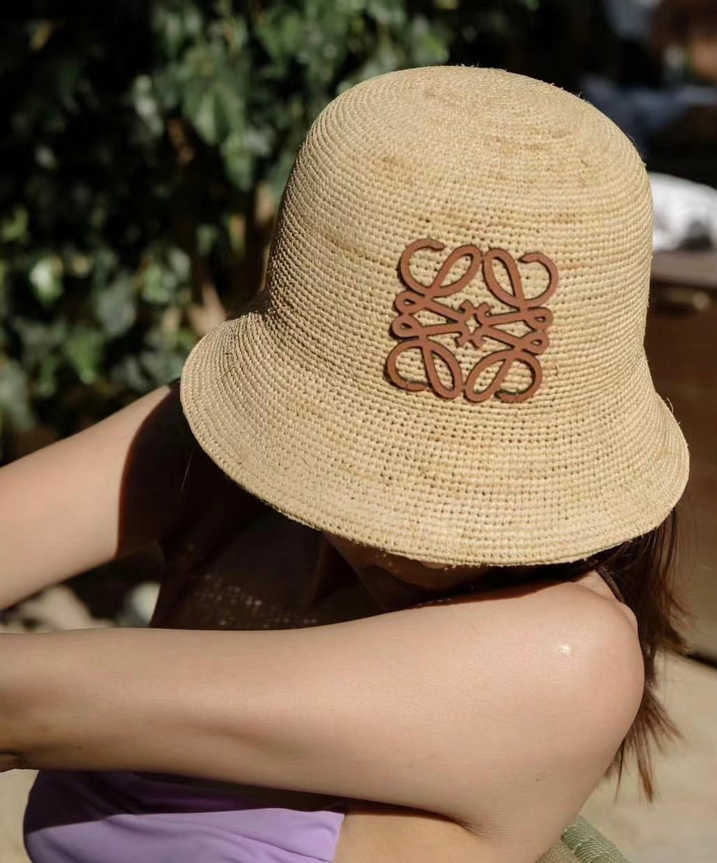 Loewe Raffia Logo Bucket Hat 360778