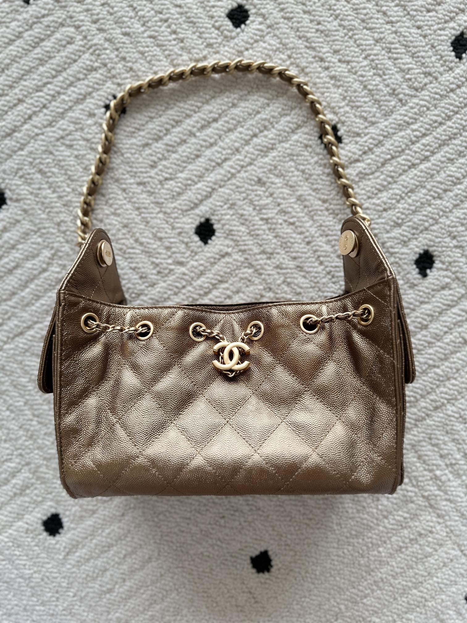 Chanel 25 Hobo Bag 30cm Bronze Calfskin