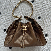 Chanel 25 Hobo Bag 30cm Bronze Calfskin