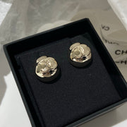 CC Sphere Stud Gold Double C Earrings
