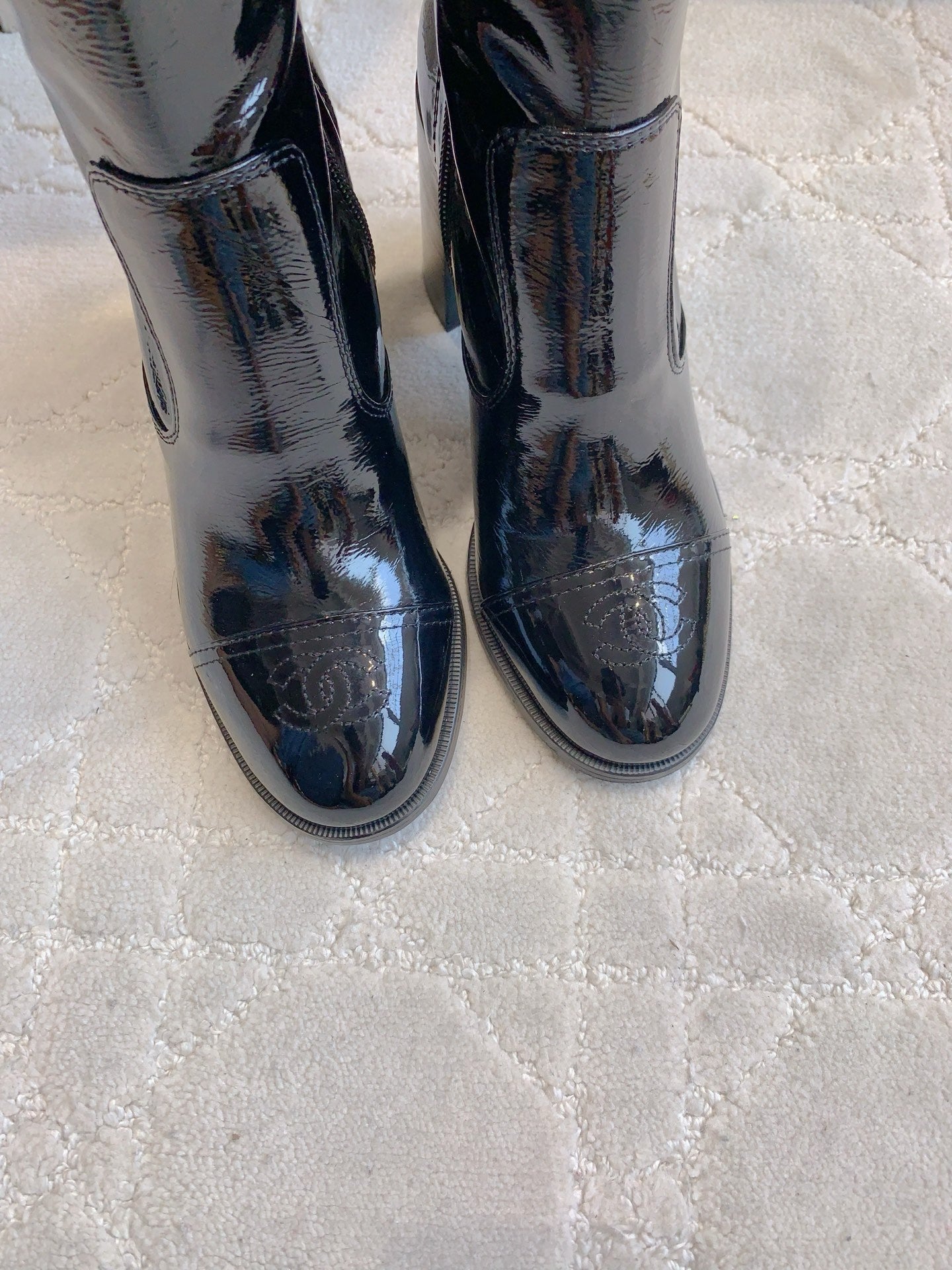 CC 25 Heeled Long Boot Black Patent Leather 516683