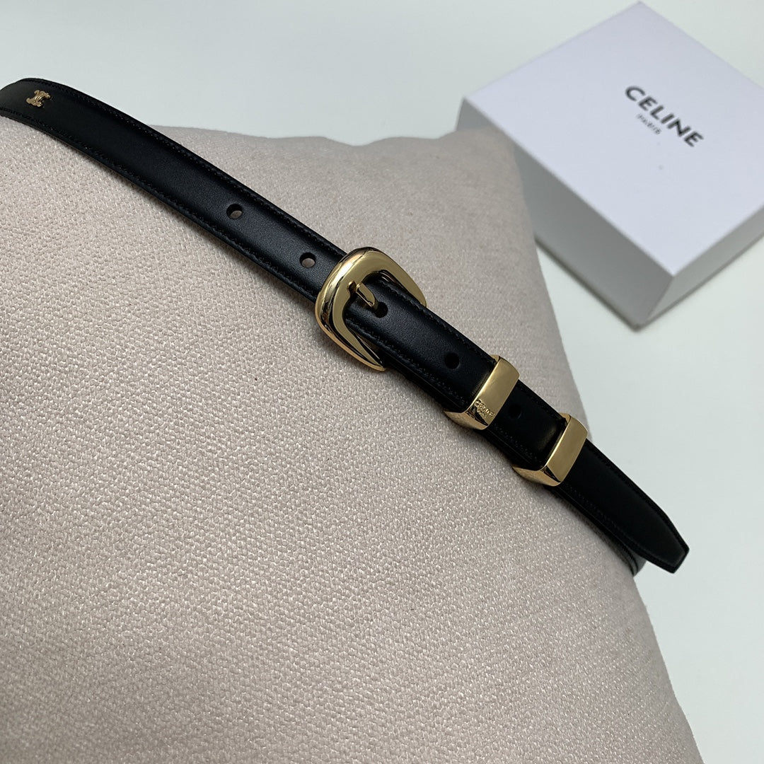 CEL 18mm Gold Belt Black Cowhide 176690