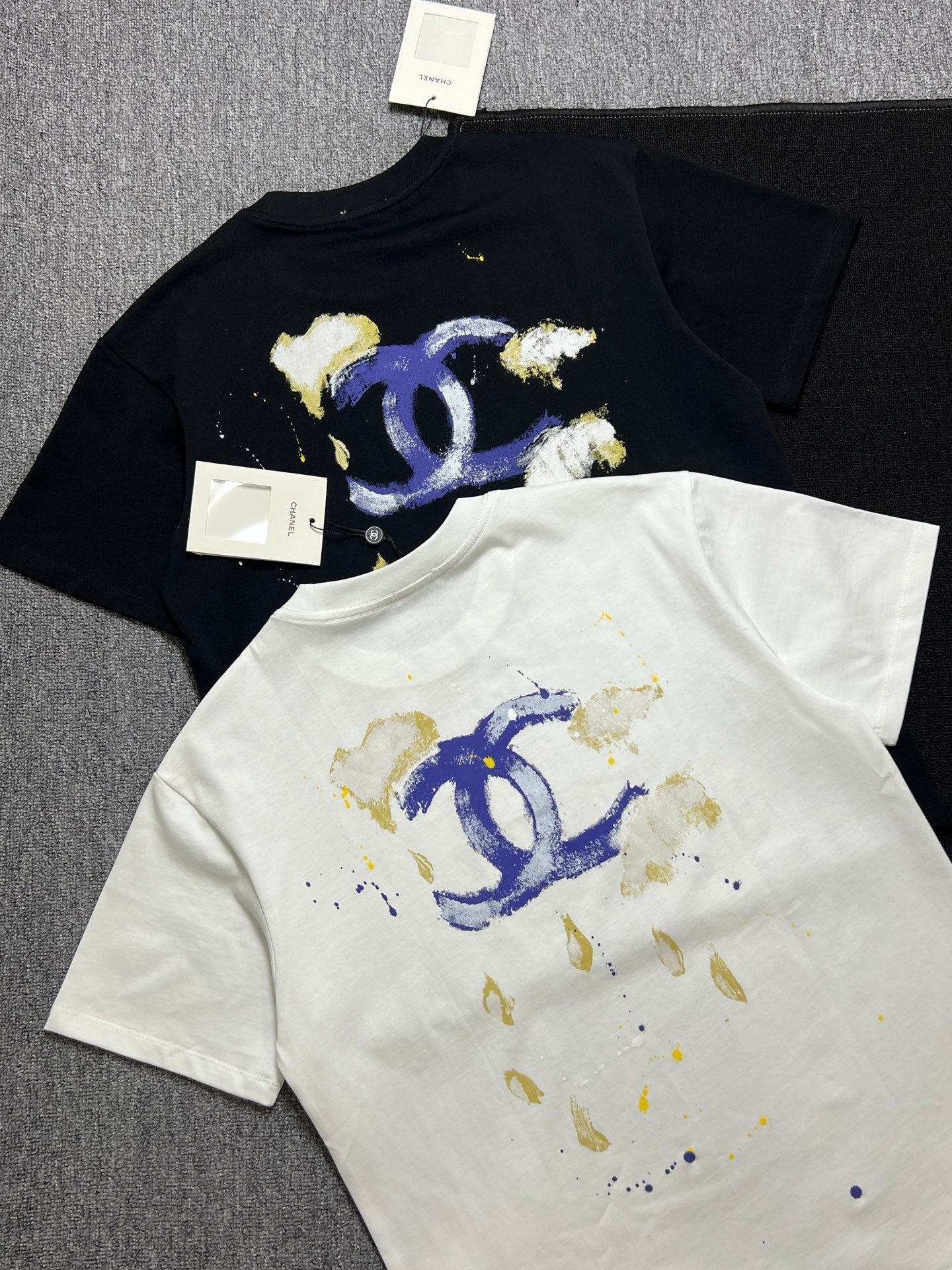 CC 2026 Short-Sleeve T-Shirt Blue Beige Cotton 401766