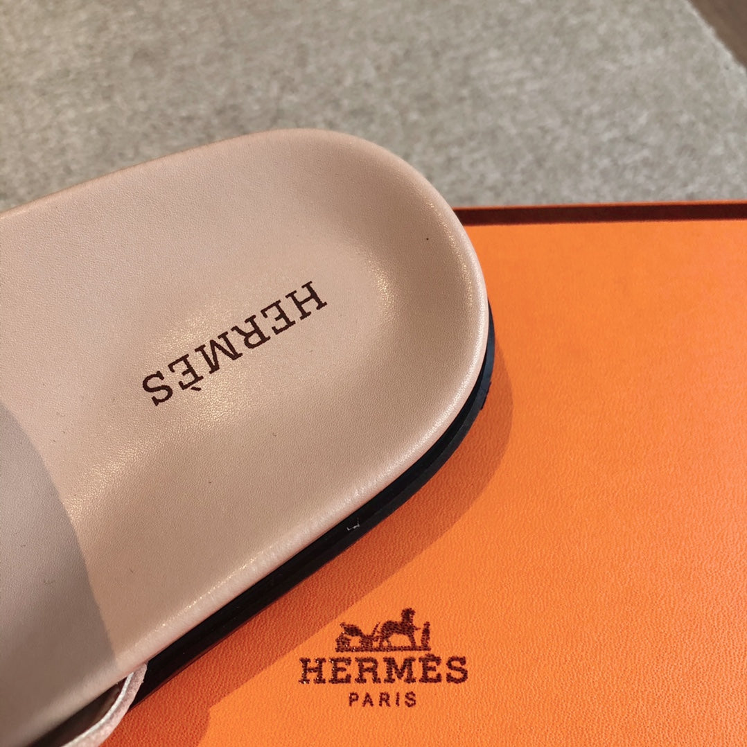 Empire Sandal Peach Lambskin Suede Goatskin