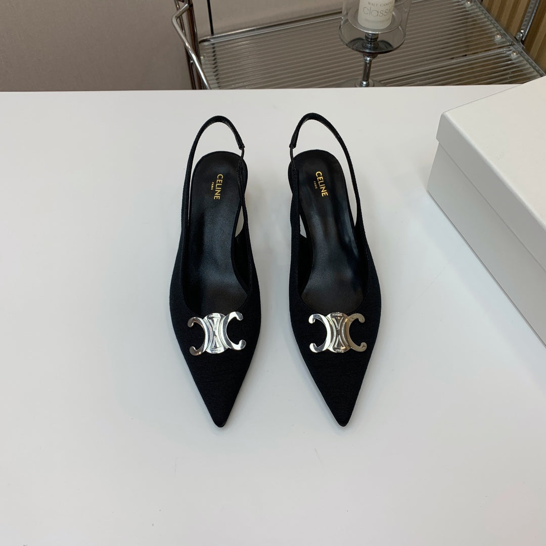 ALMA TRIOMPHE SLINGBACK IN BLACK SUEDE