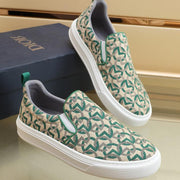 CD SOLAR SLIP-ON BEIGE MIX DARK GREEN FABRIC