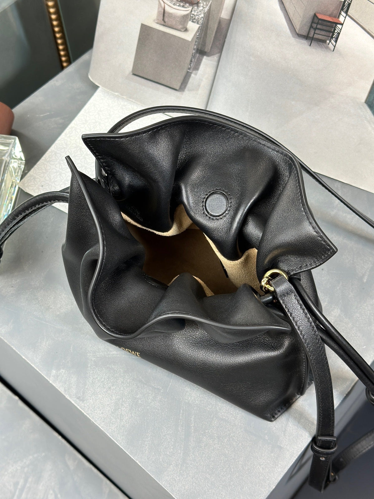 Mini Flamenco Bag 23cm Black Calfskin