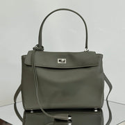 Balenciaga Small Rodeo Bag 29 Olive Green Calfskin Sliver Hardware