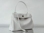Balenciaga Small Bag 29 White Calfskin Sliver Hardware