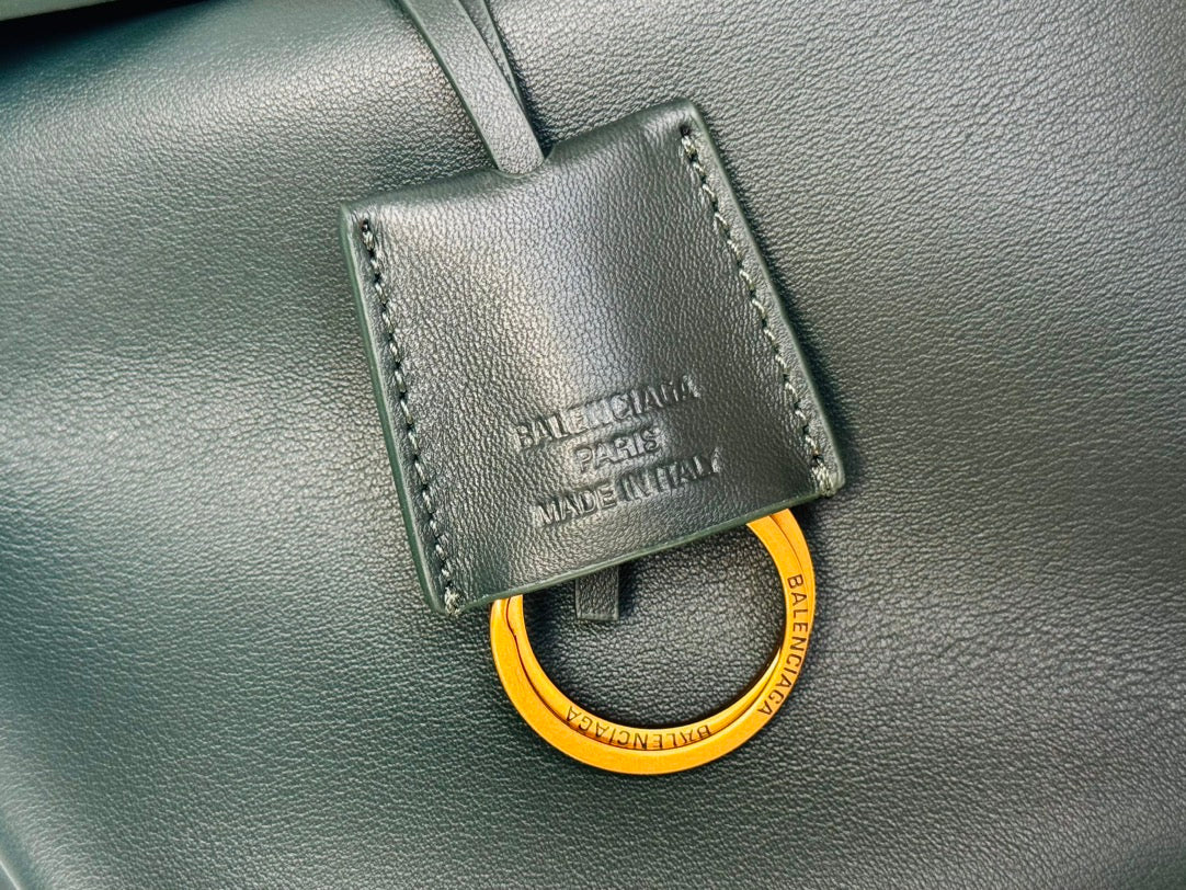 Balenciaga Medium Bag 35 Dark Green Calfskin Gold Hardware