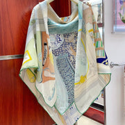 Mystere Au 24 Scarf 135 CM In Colorful Cashmere And Silk 247639