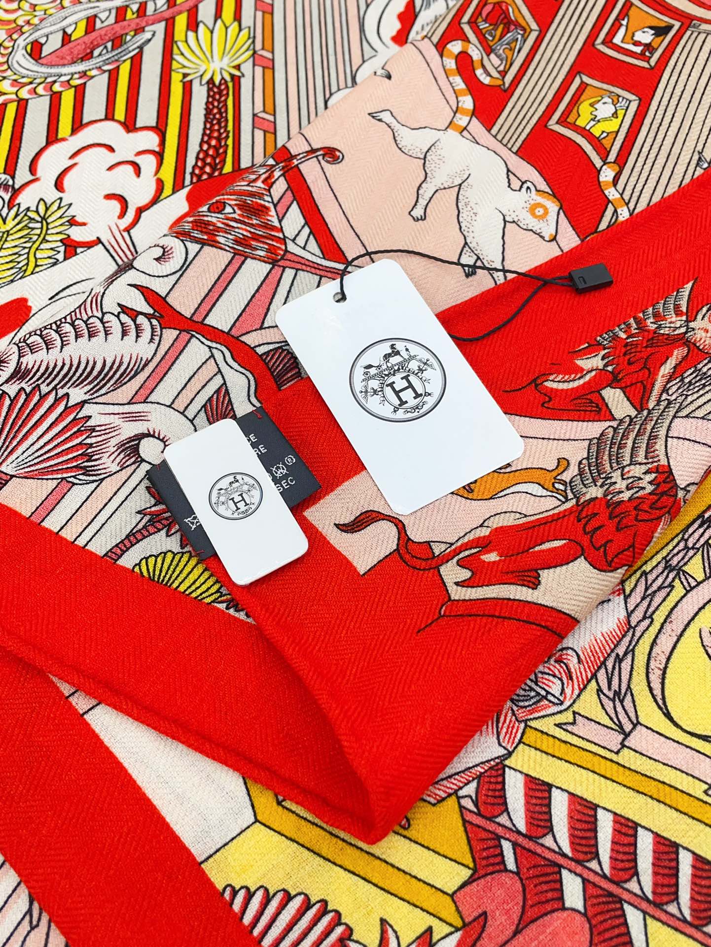 Animapolis Scarf 140 CM In Colorful Cashmere And Silk 306573