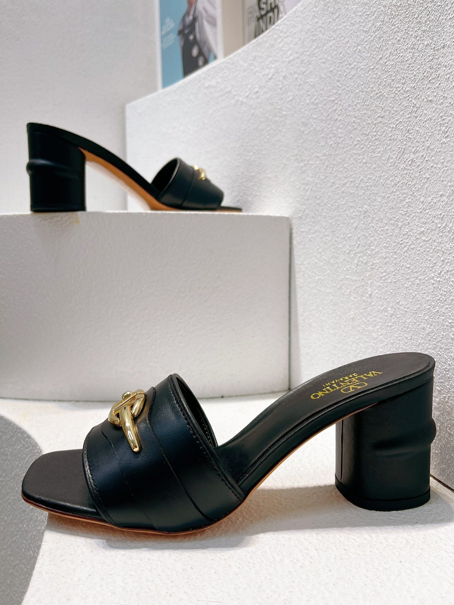 VT Leather Mules Black Cowhide 292867