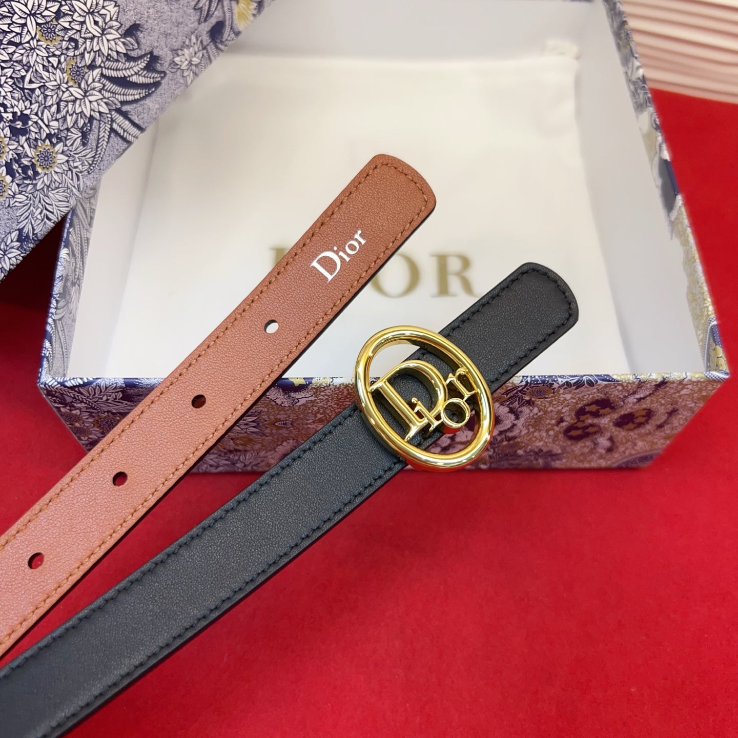 Dior 2026 Reversible Leather Belt 2.0cm Smooth Calfskin