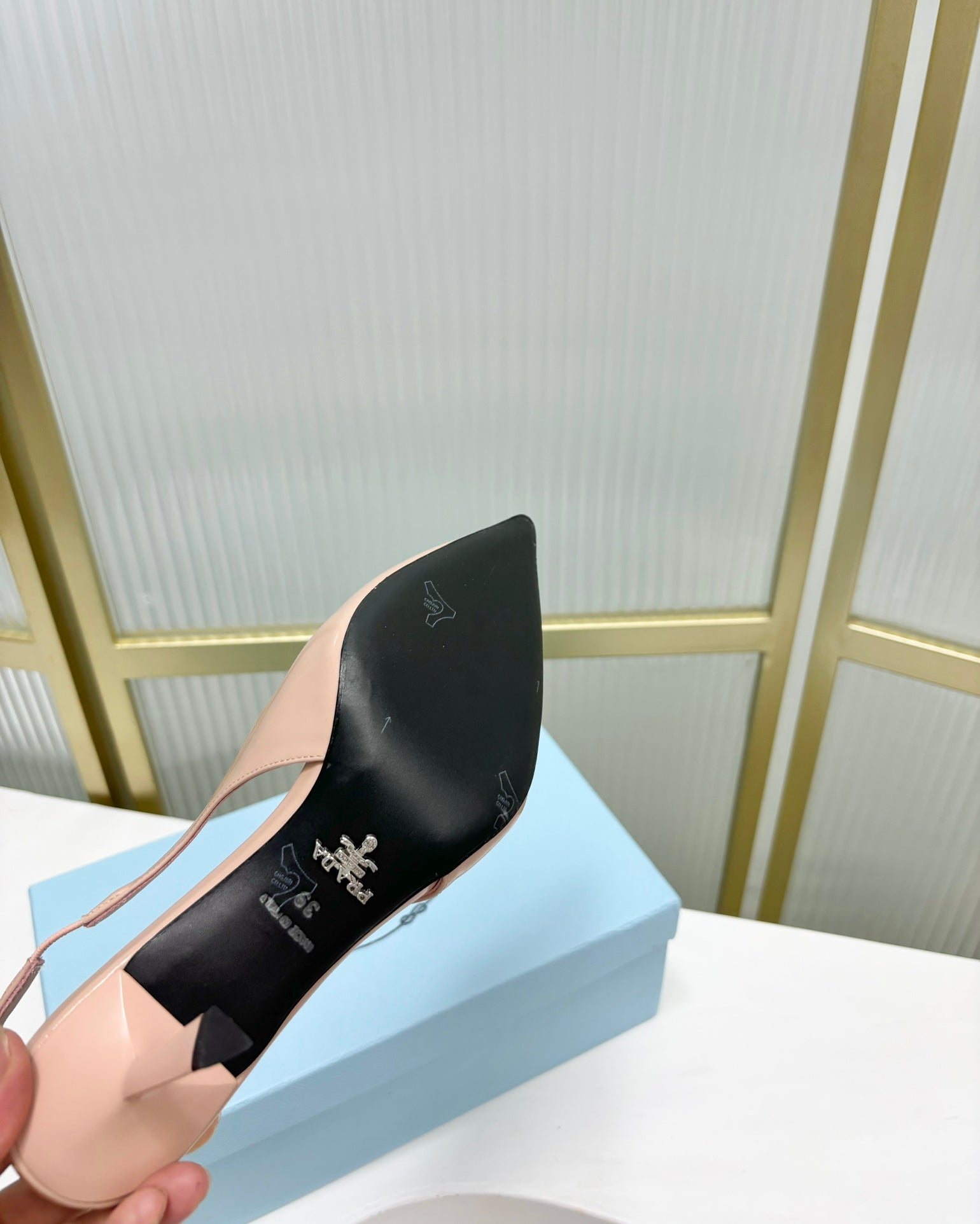 PRA SLINGBACK PUMPS 75MM PATENT LEATHER