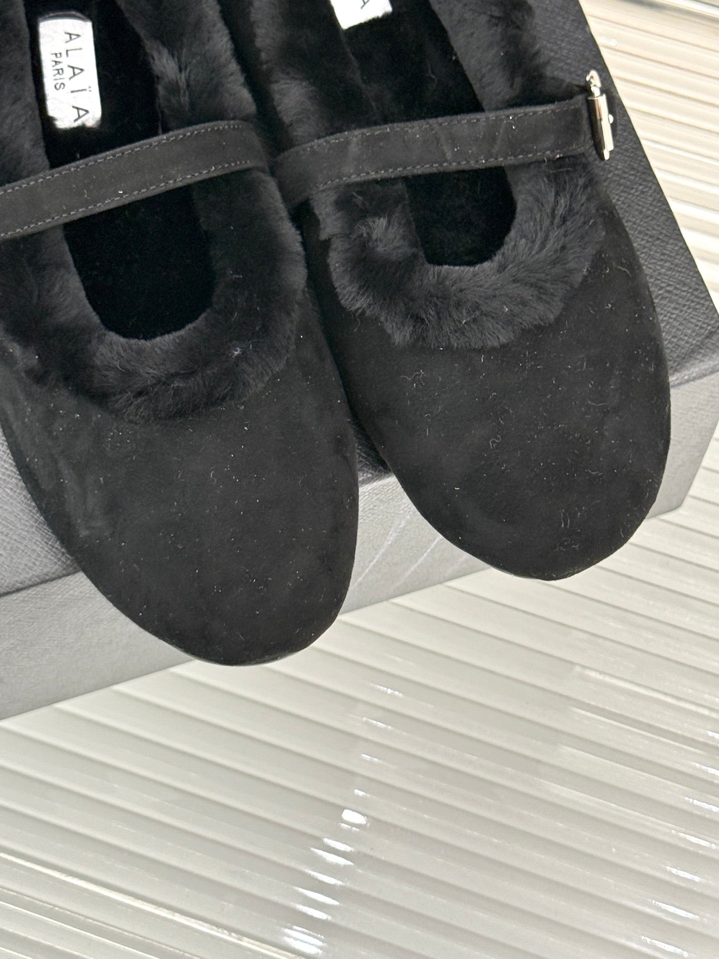 Alaia 25WF Mary Jane black suede wool 472225