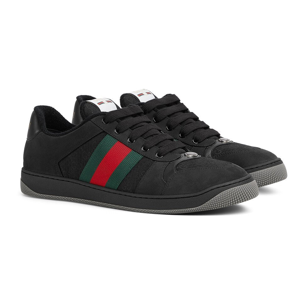 GG Men's Screener Sneaker Black Canvas 523579