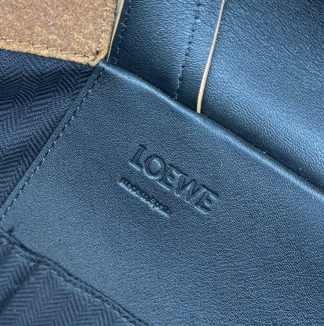 Loewe 2025 Flamenco Backpack 40cm Black Brown Leather Suede 274692