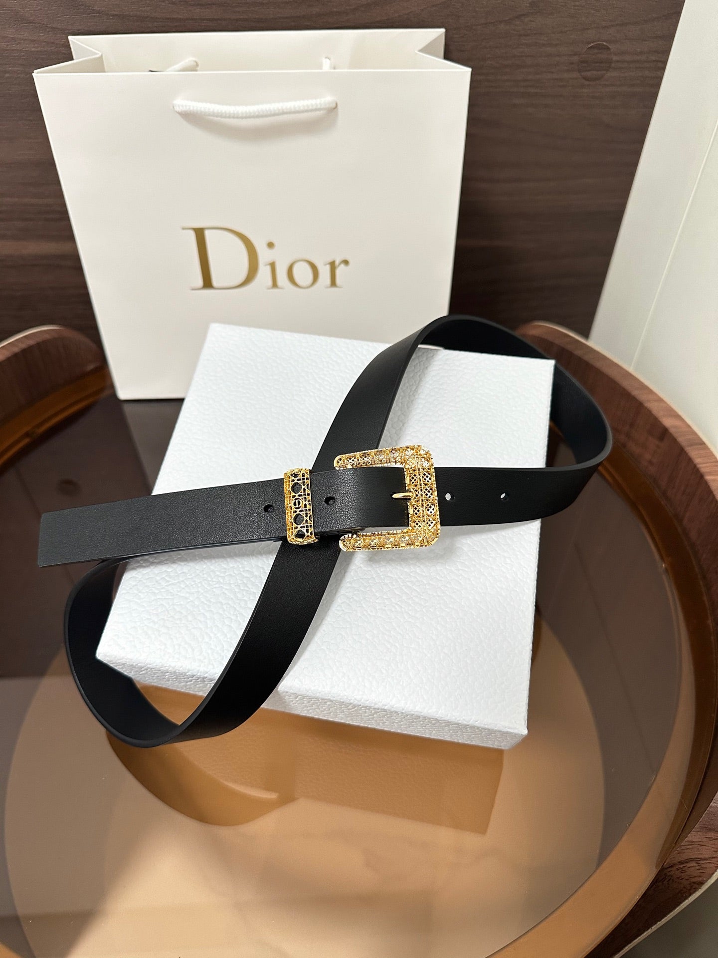Dior 2026 Cannage Belt 2.5cm Smooth Calfskin