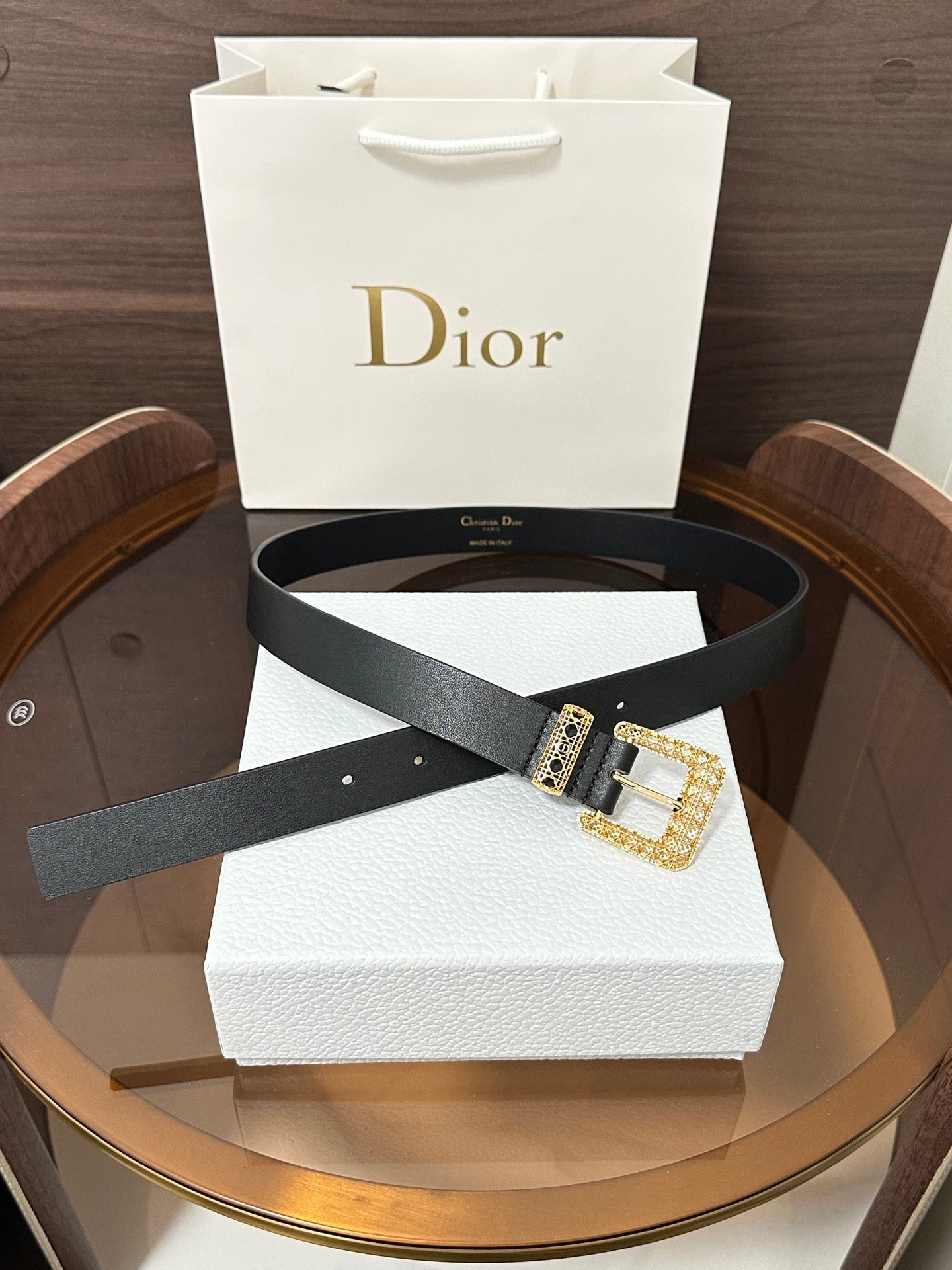 Dior 2026 Cannage Belt 2.5cm Smooth Calfskin