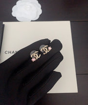 CC Latest Pink Five Pointed Star Gold Earrings