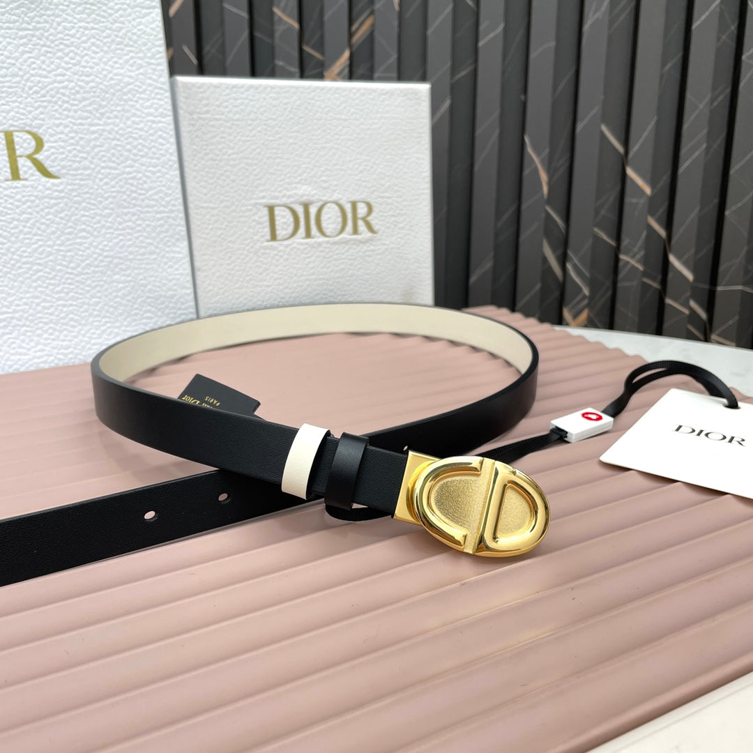 Dior 2026 Montaigne Reversible Belt 2.0cm Smooth Cowhide Leather