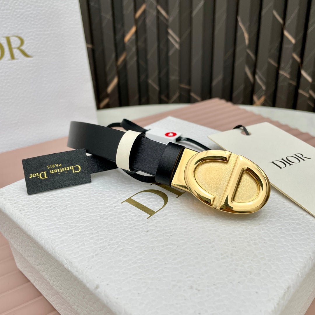 Dior 2026 Montaigne Reversible Belt 2.0cm Smooth Cowhide Leather