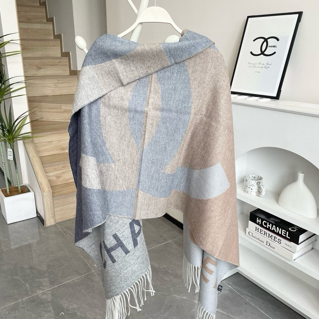 CC Scarf 200 CM In Beige Mix Grey Cashmere 405496