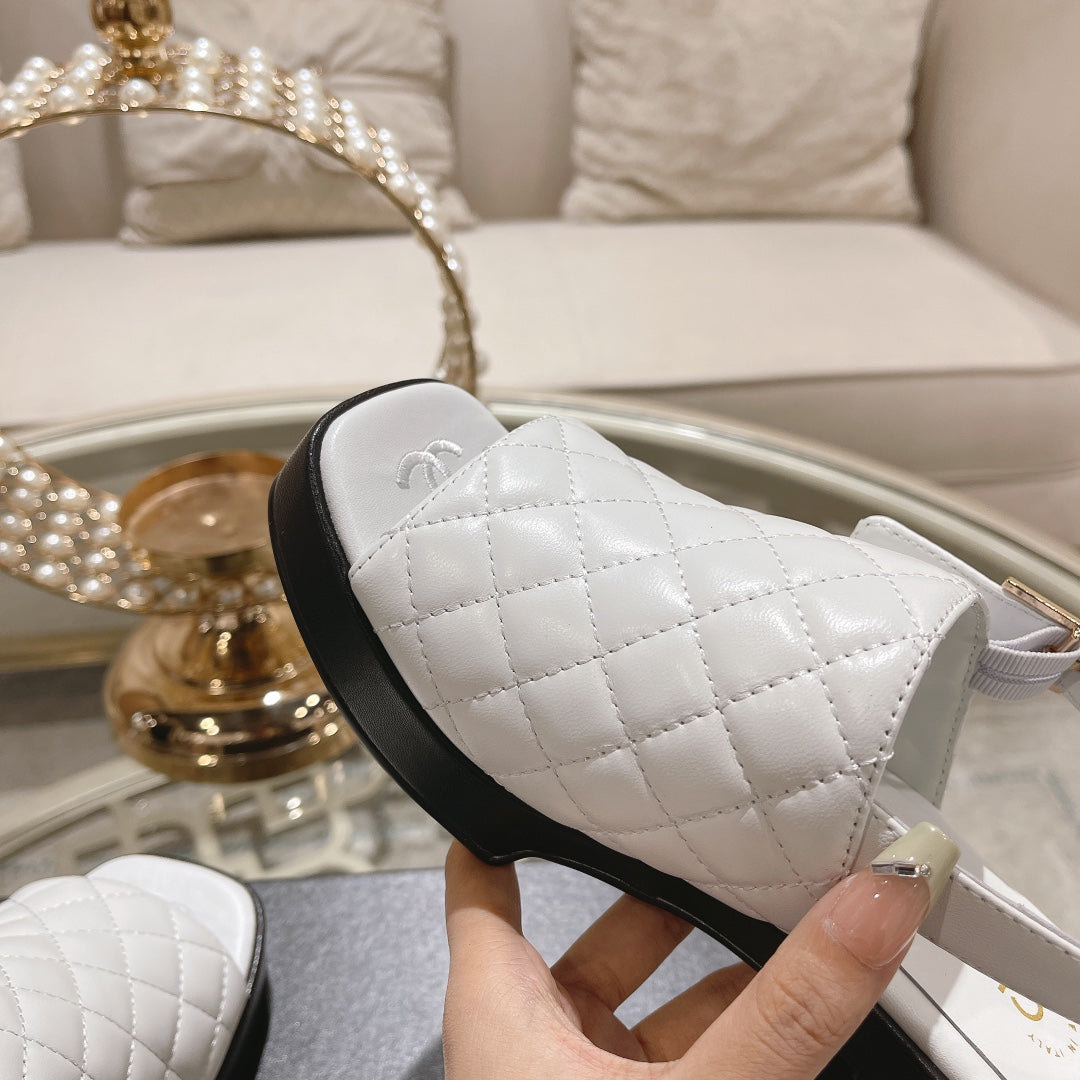 platform sandal 85 white quilted calfskin