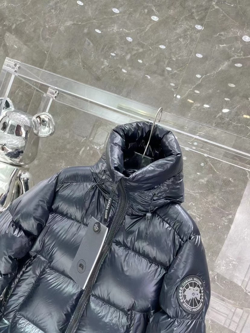C. Goose Down jacket Glossy Navy Blue Polyester 0039