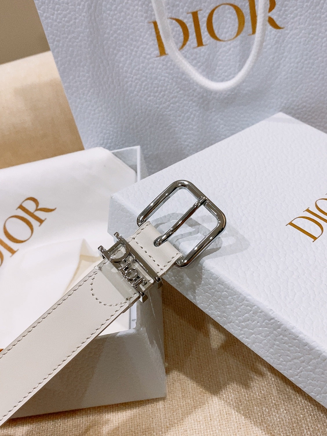 Dior Cannage Belt 25mm Smooth Calfskin 208264