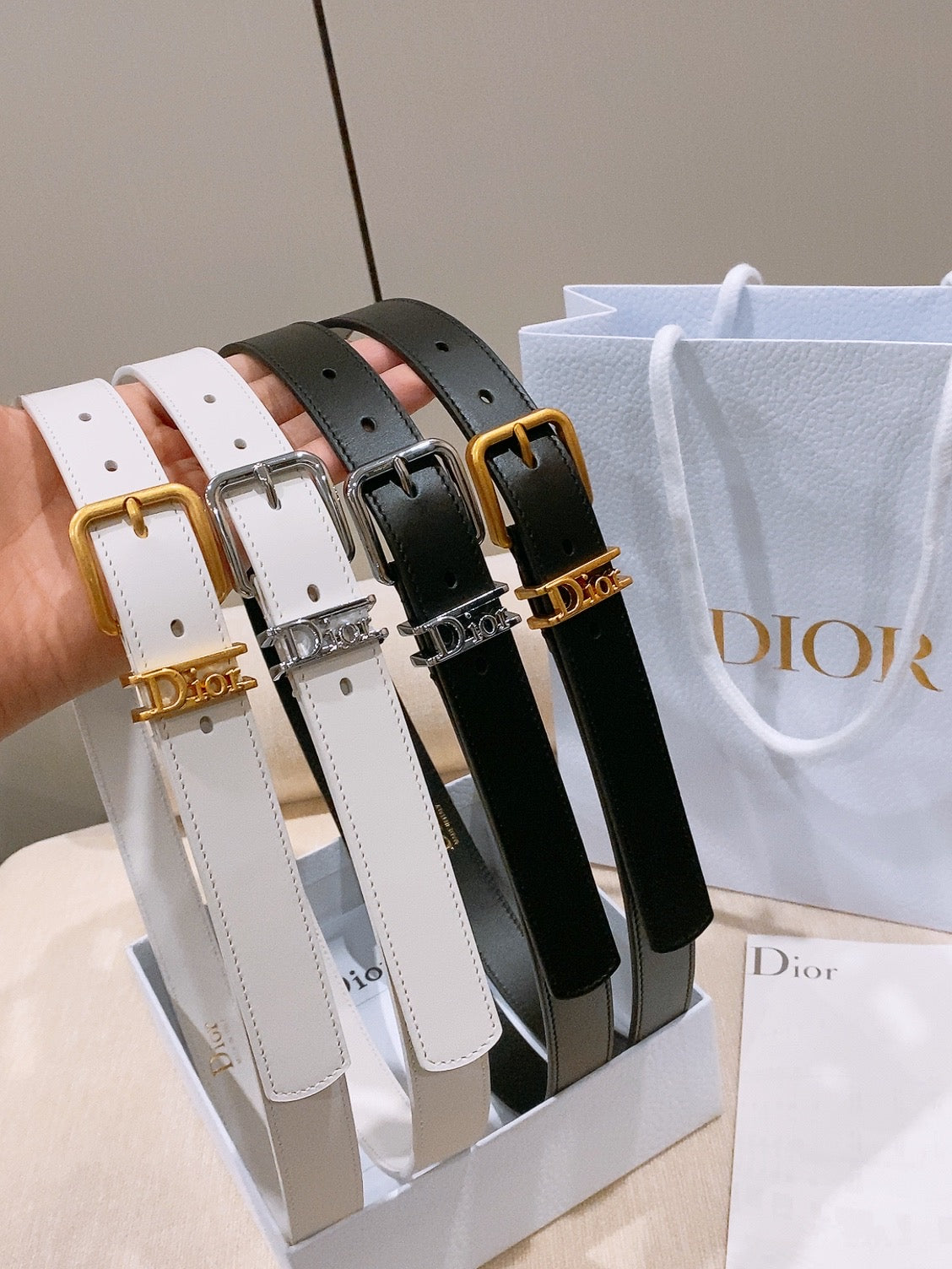 Dior Cannage Belt 25mm Smooth Calfskin 208264
