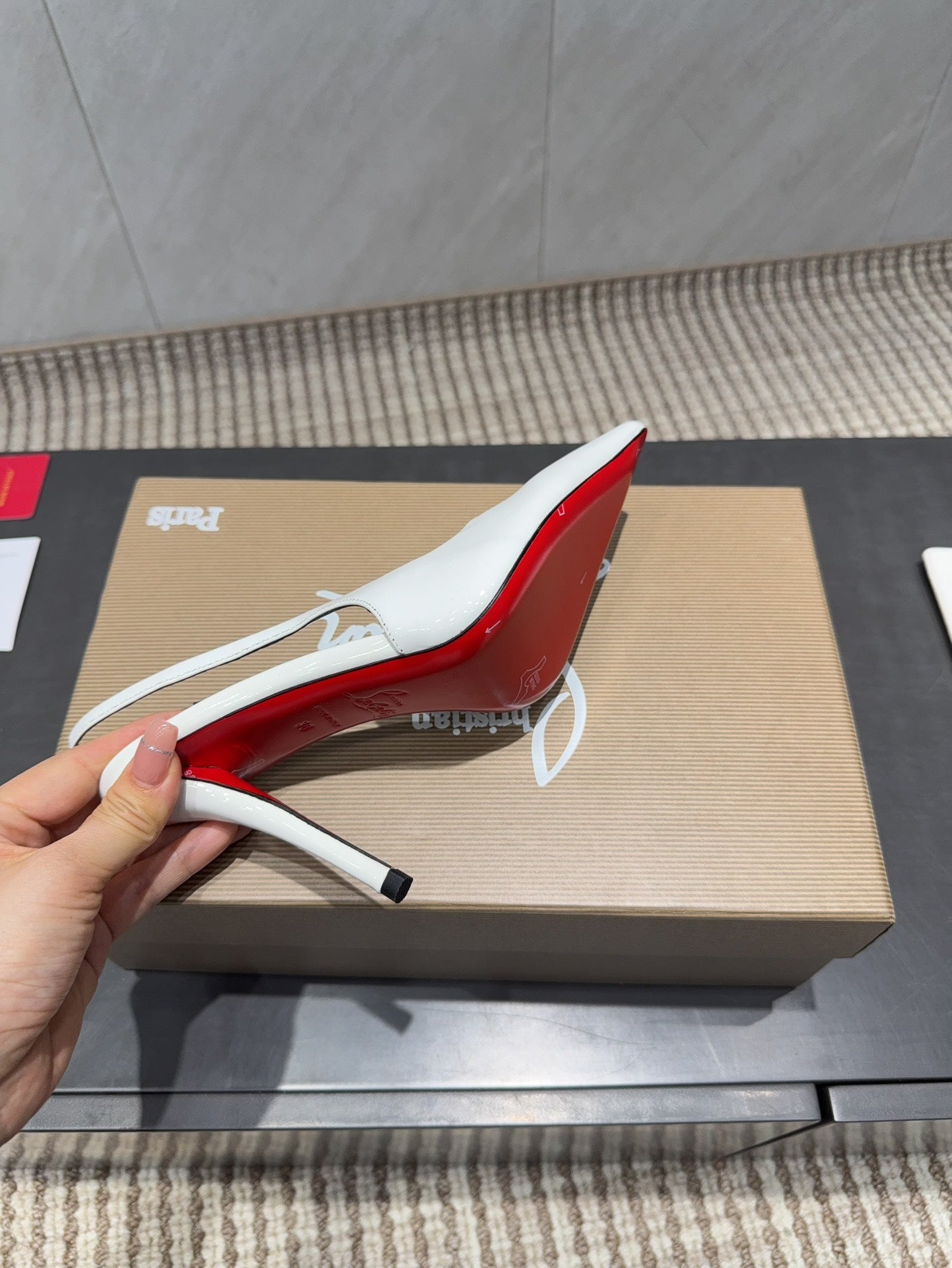 CL 2026 Kate Sling 100 Slingback White Patent Leather 613985