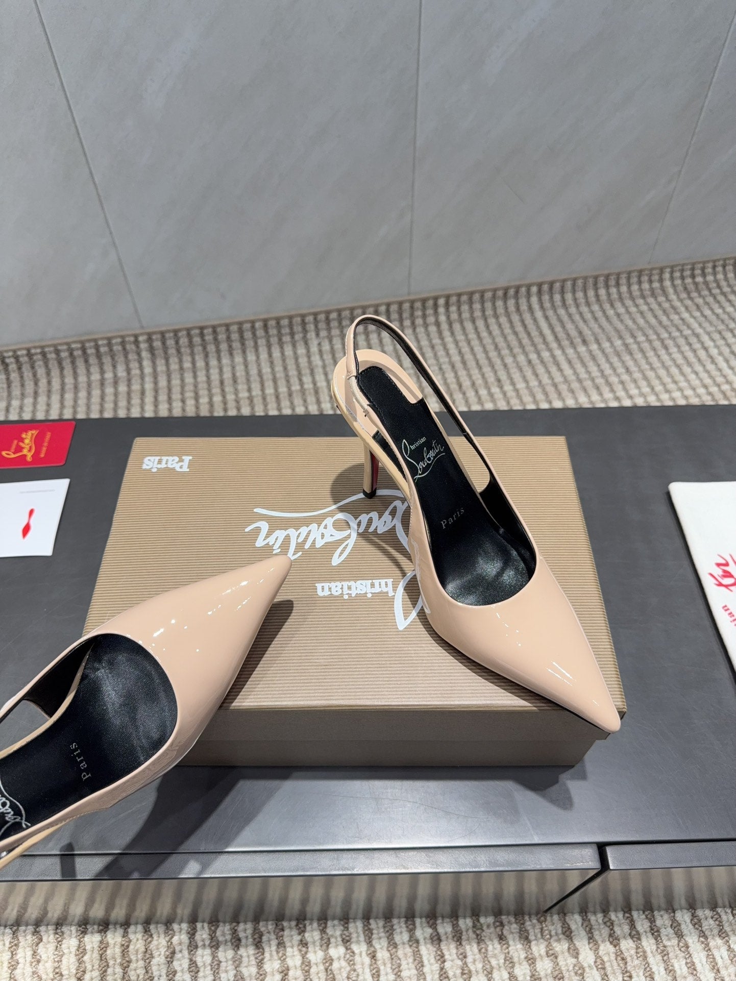 CL 2026 Kate Sling 100 Slingback Nude Patent Leather 613987