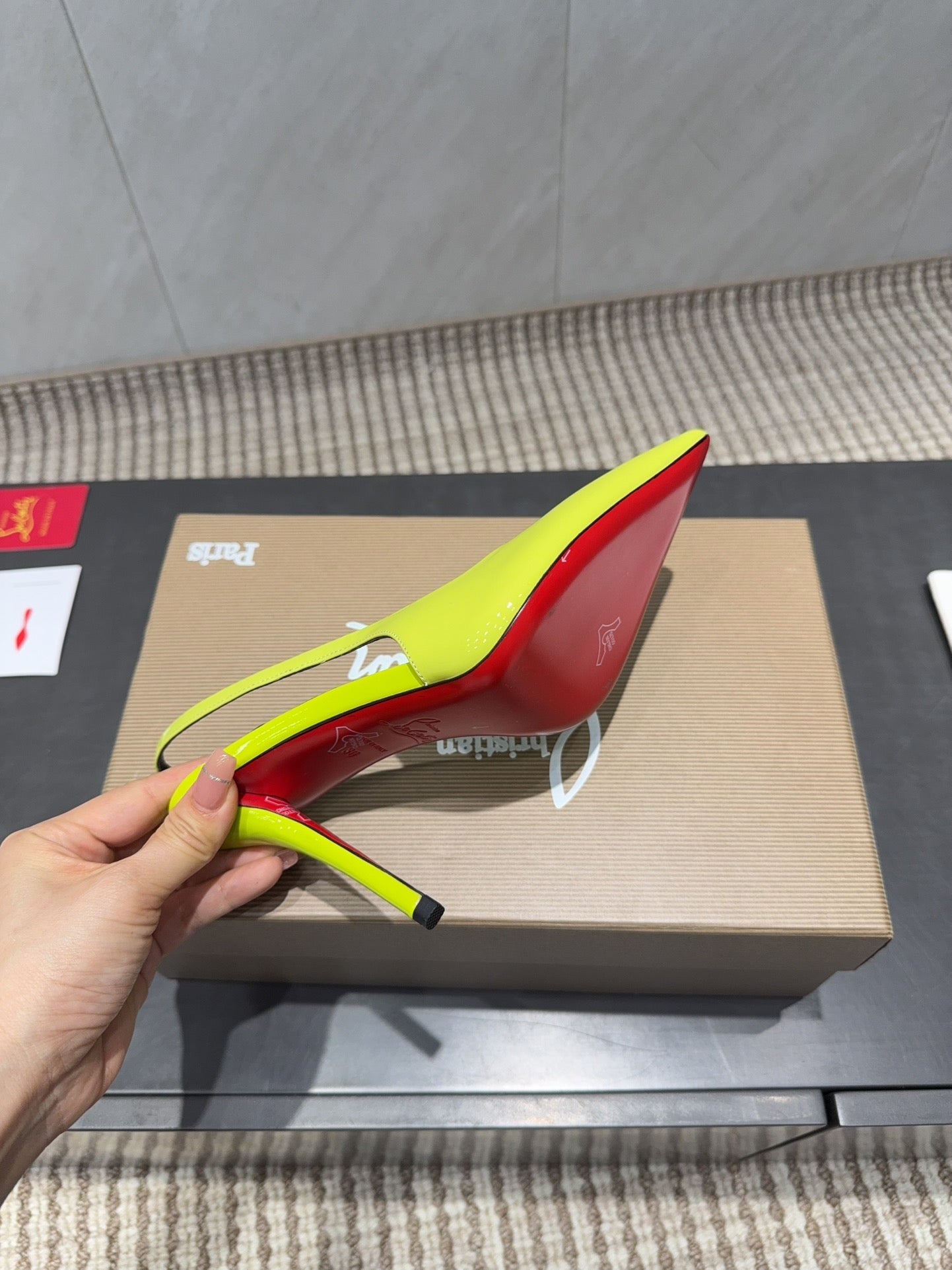 CL 2026 Kate Sling 100 Slingback Fluo-yellow Patent Leather 613988