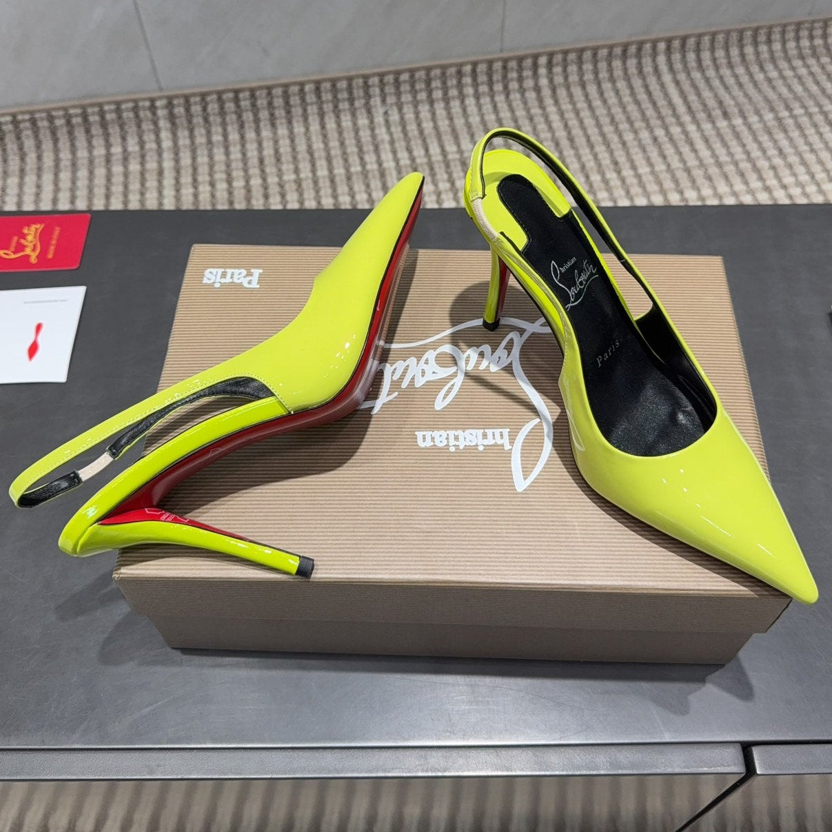 CL 2026 Kate Sling 100 Slingback Fluo-yellow Patent Leather 613988