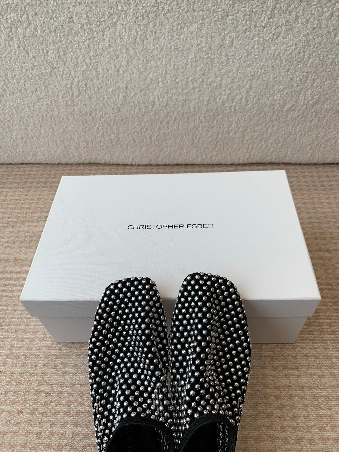 CL 25 Ballet Flats Black Silver Mesh Hot Diamond 345530
