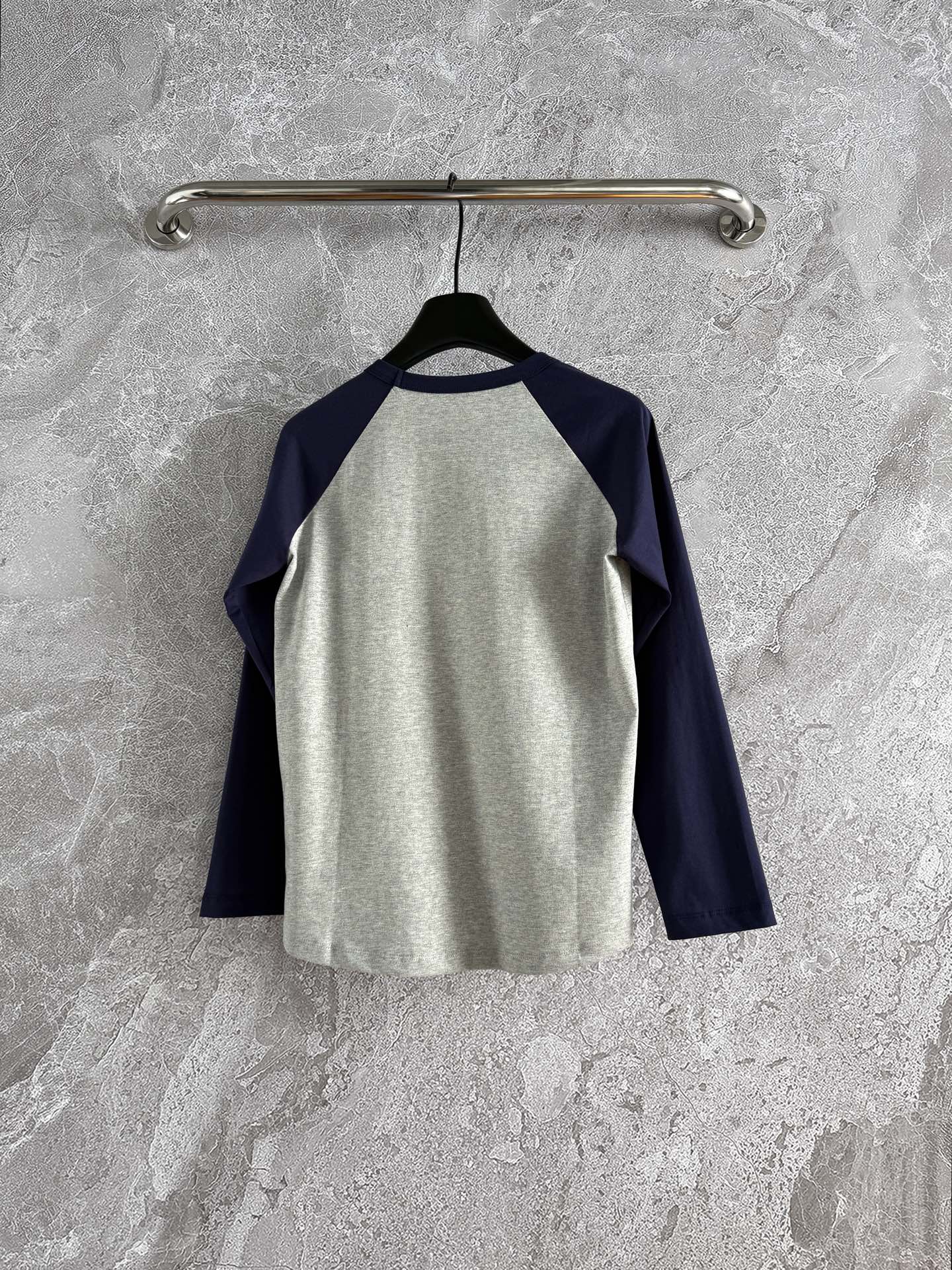 Celine 25 Flocked T-shirt Gray mix Navy Blue Cotton