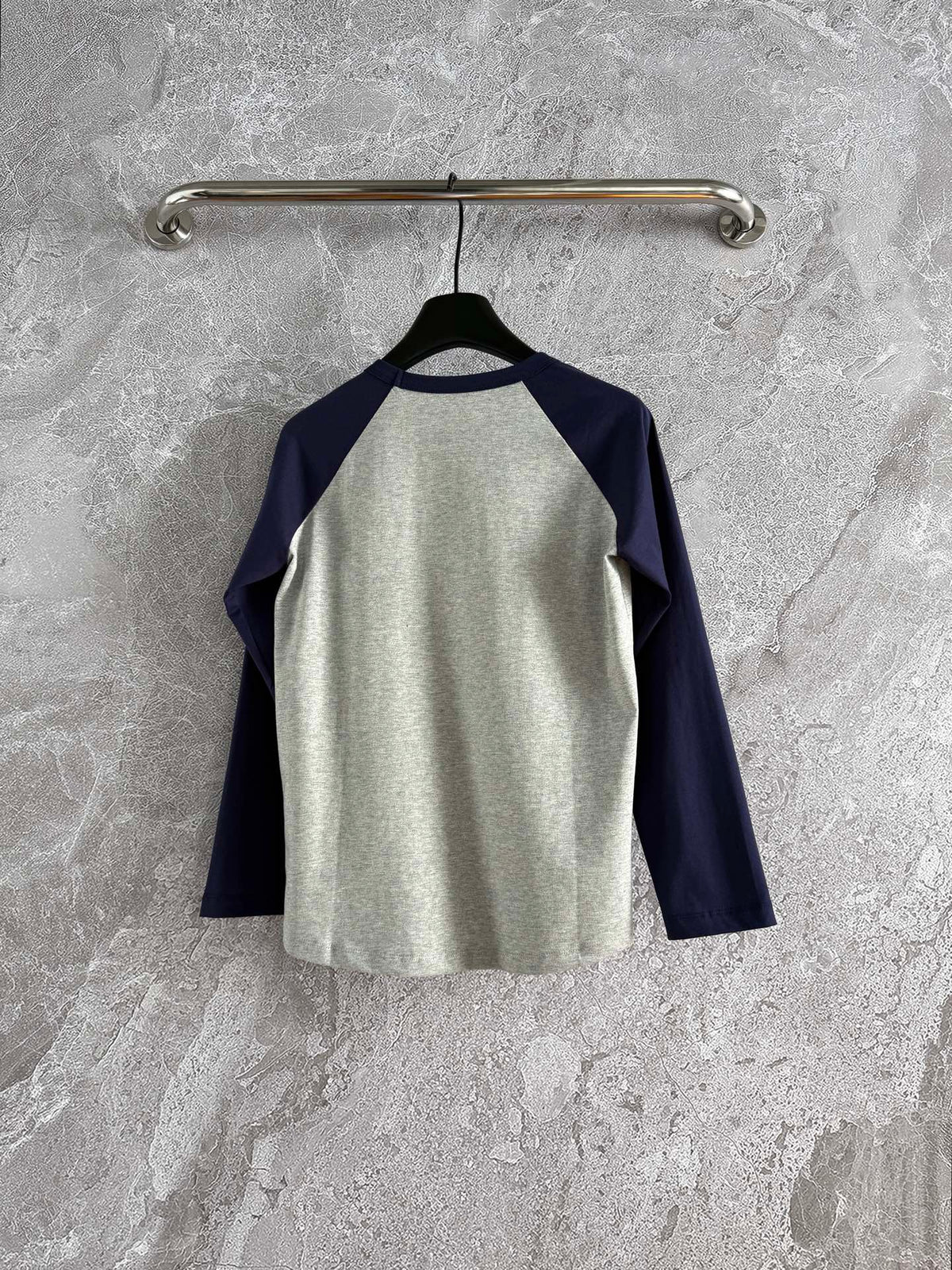 Celine 25 Flocked T-shirt Gray mix Navy Blue Cotton