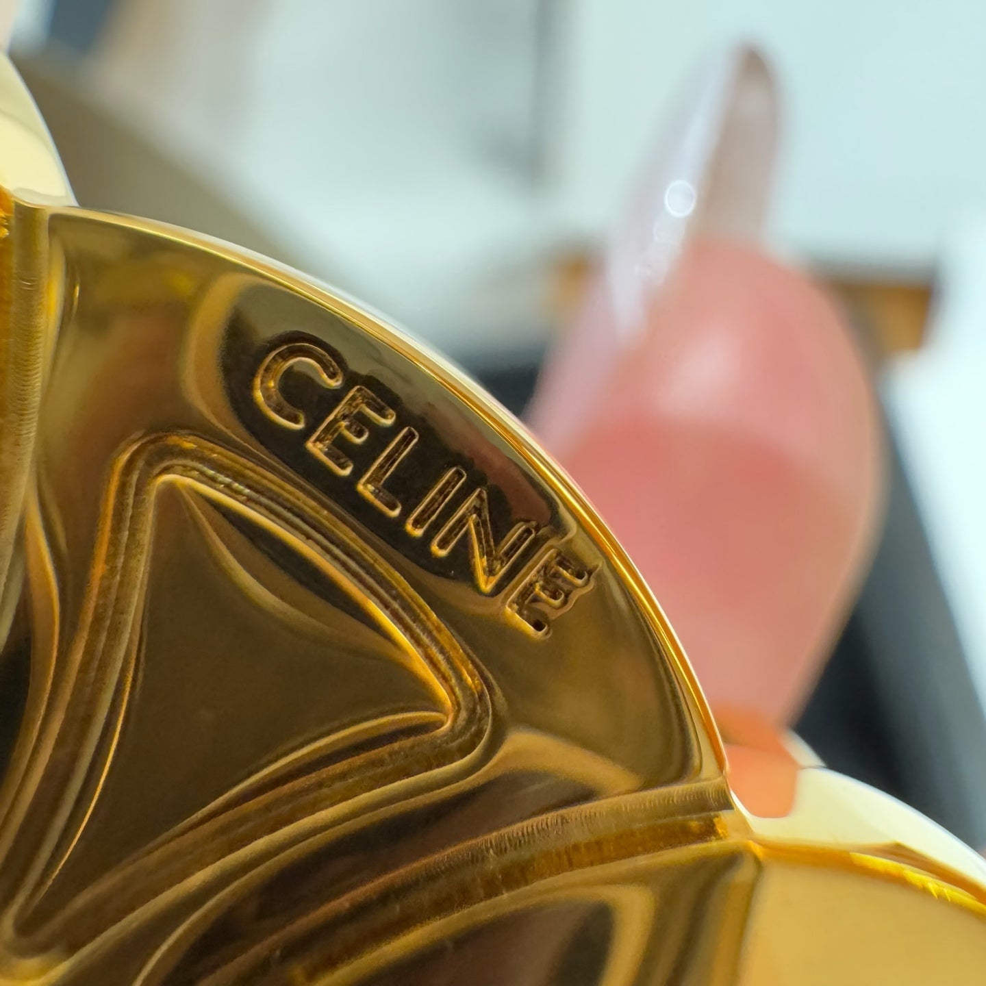 CEL Triomphe Belt 18mm Etoupe Gold Calfskin 187492