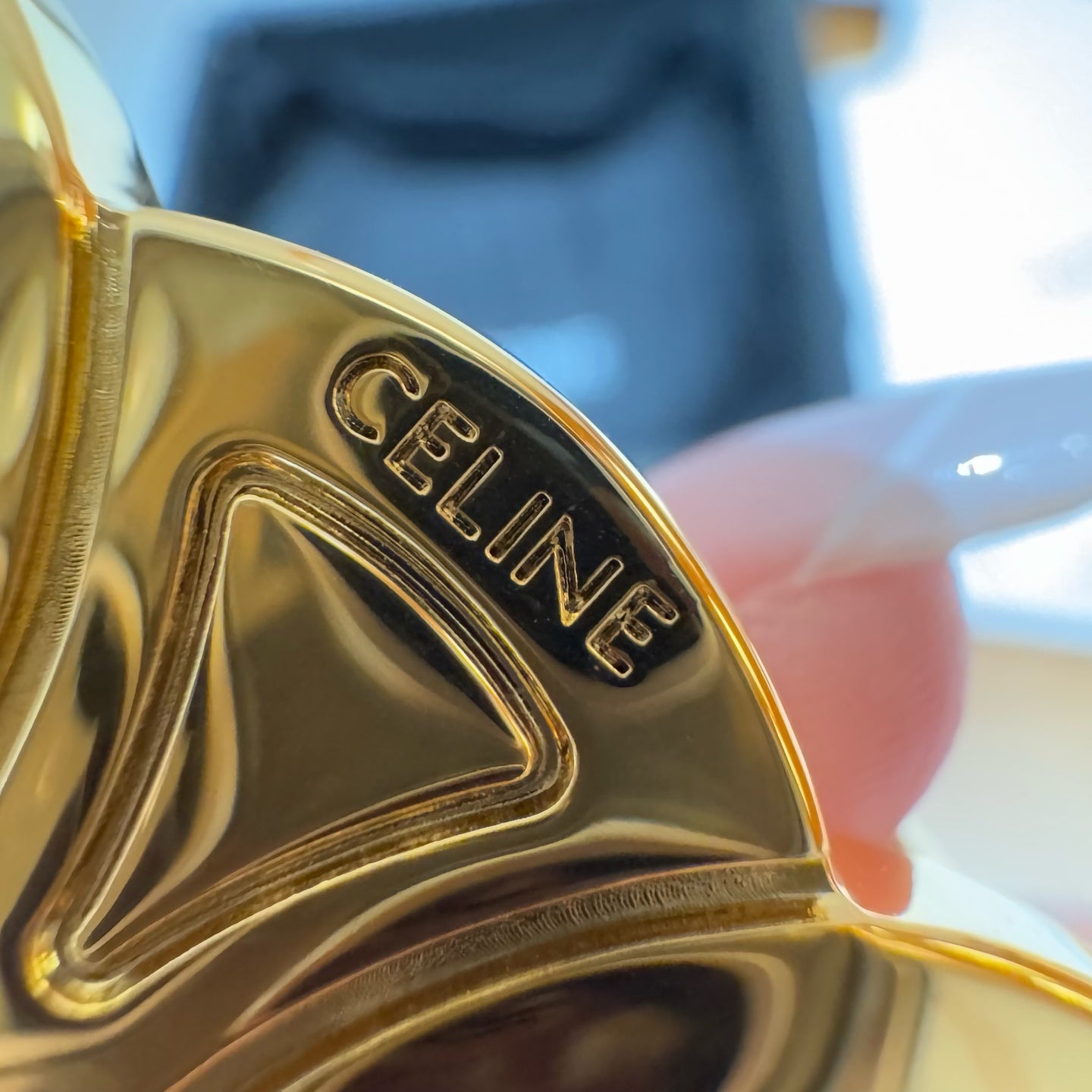 CEL Triomphe Belt 18mm Brown Gold Calfskin 187490