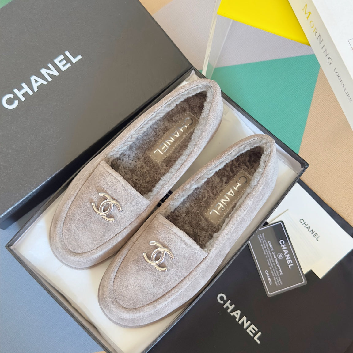CC Moccasins 15mm Grey Suede