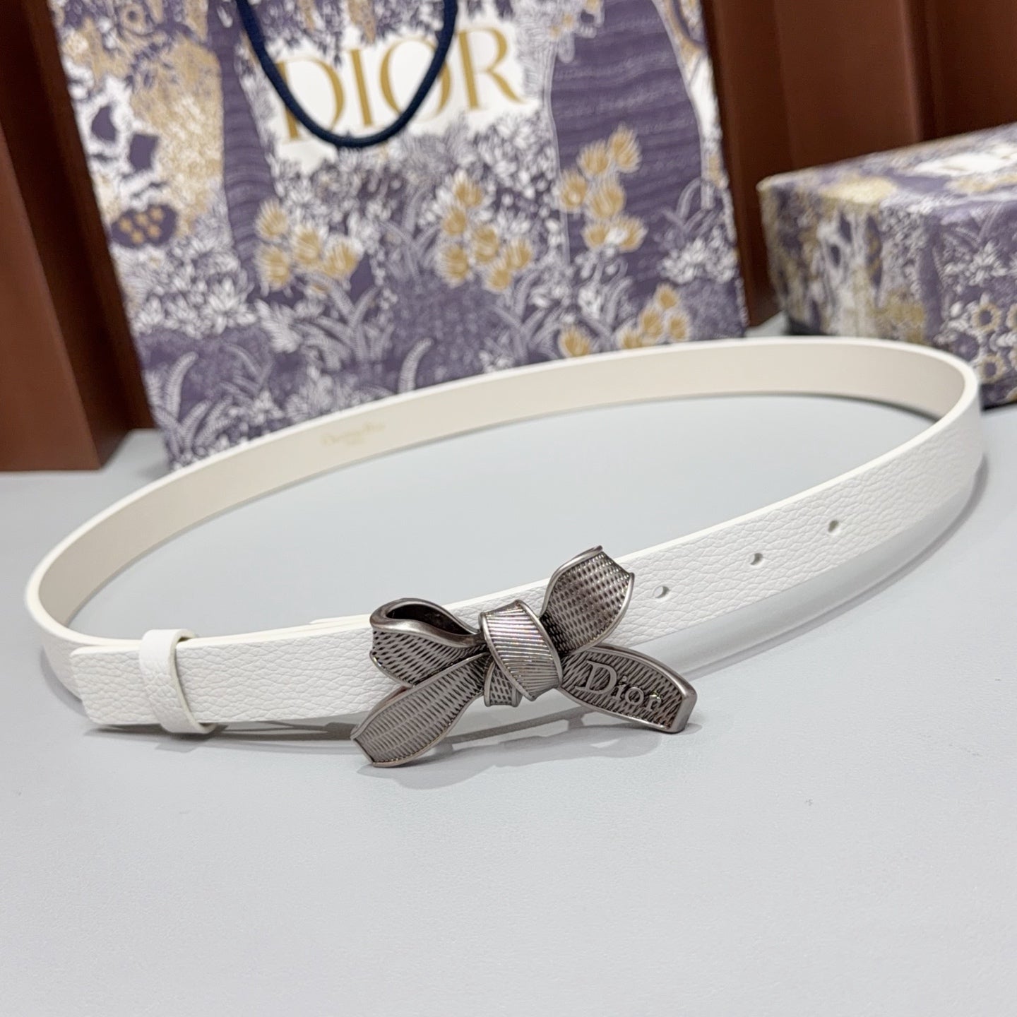 Dior 2026 Bow Belt 2.0cm Grain Cowhide