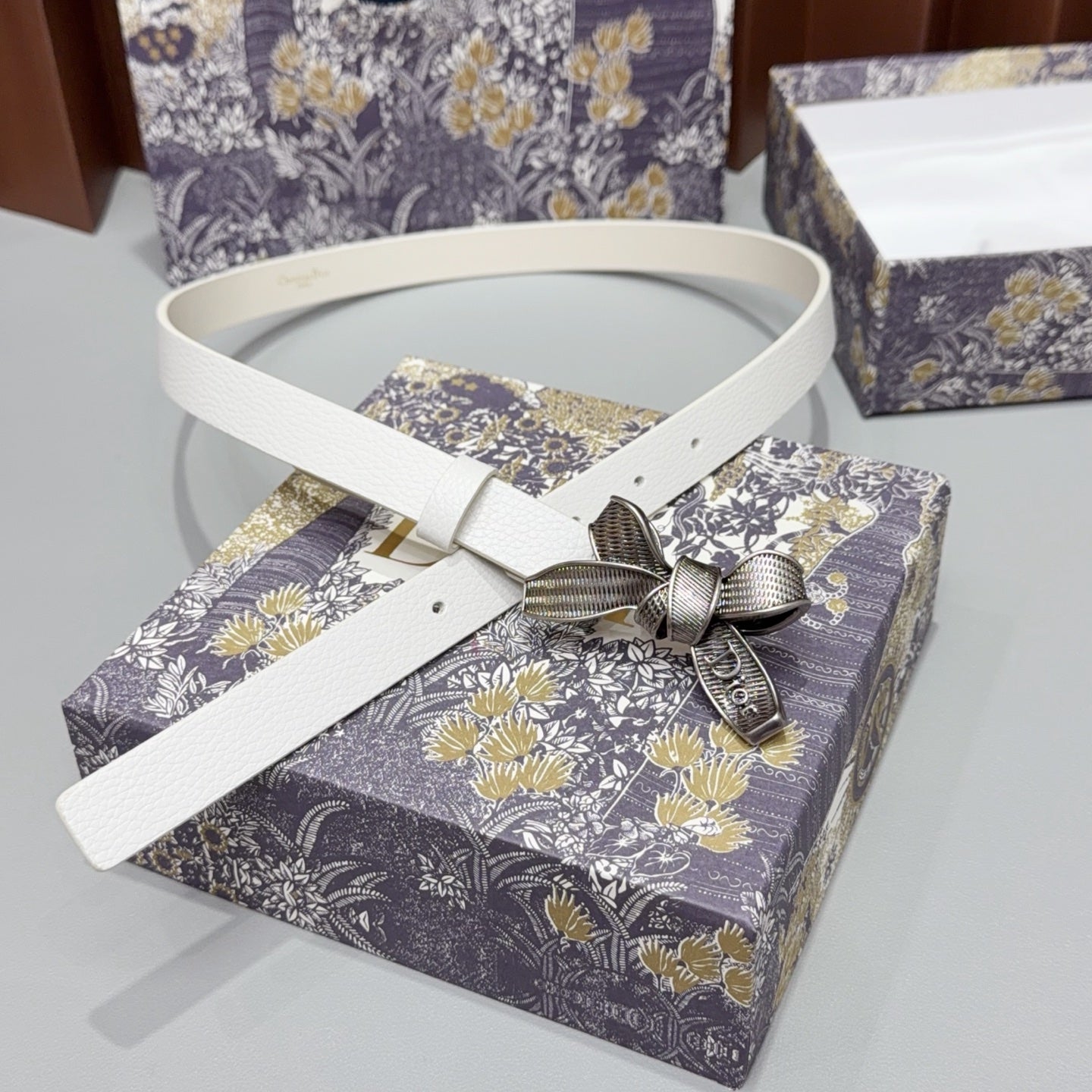 Dior 2026 Bow Belt 2.0cm Grain Cowhide