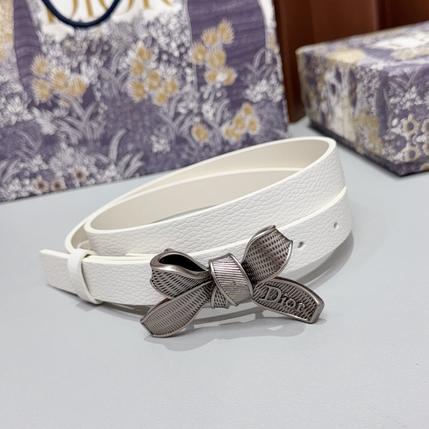 Dior 2026 Bow Belt 2.0cm Grain Cowhide