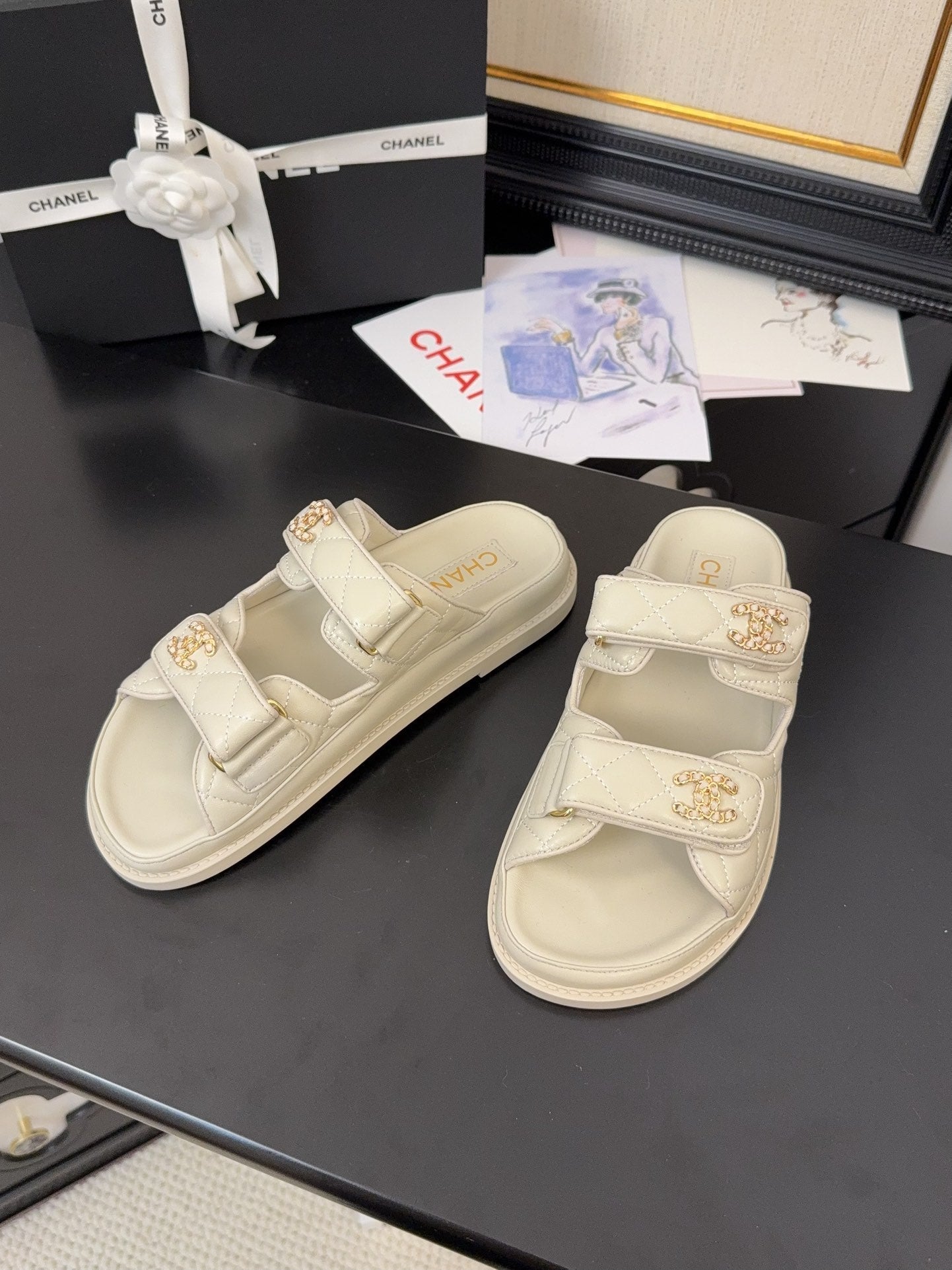 CC 25 Dad Sandal Mule Nude Calfskin