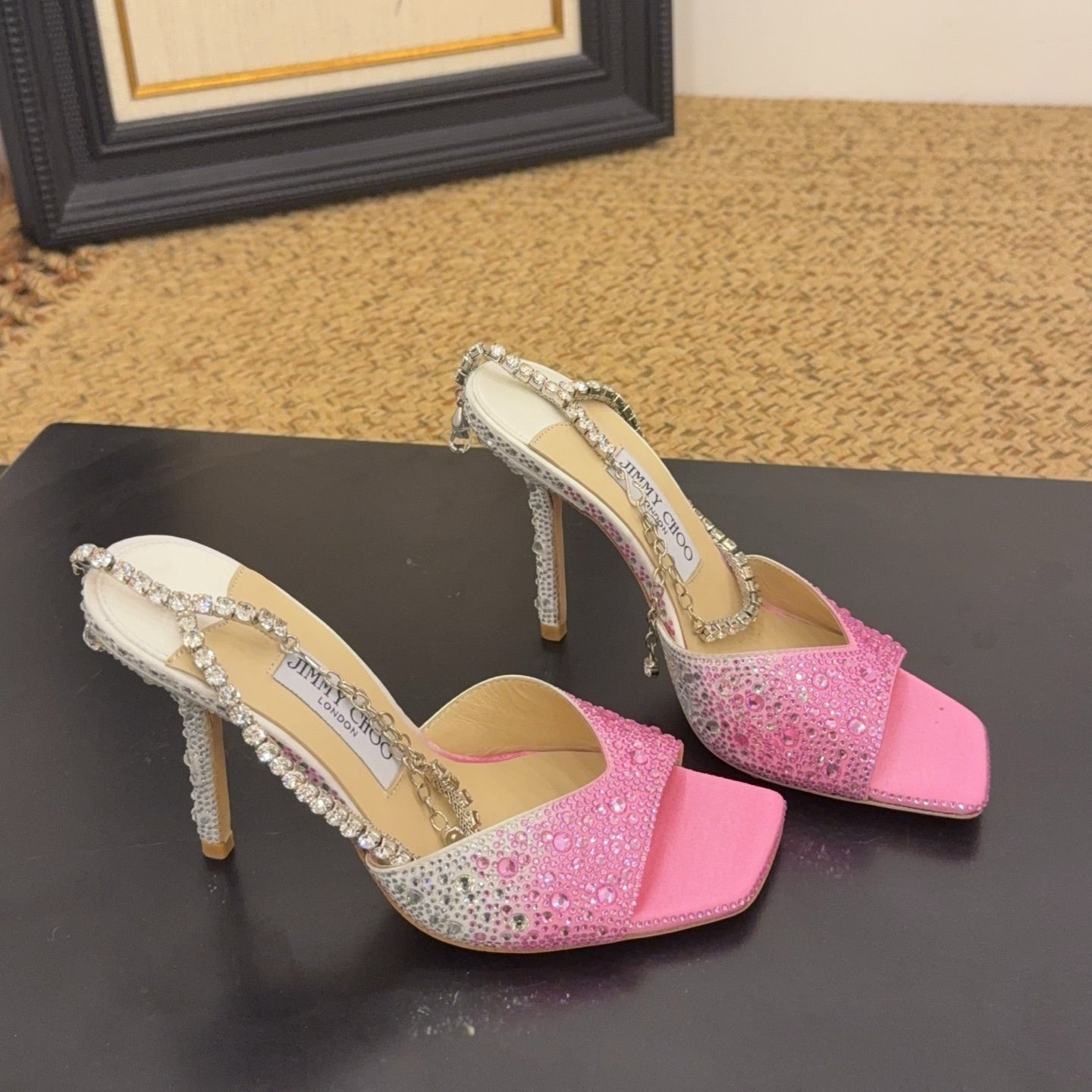 Jimmy 26s Platform Sandal 100 Pink White Leather Diamond 602331