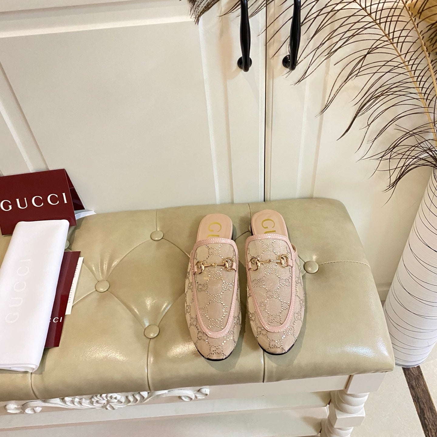 GG PrinceTown Mule Pink Mesh With Crystal