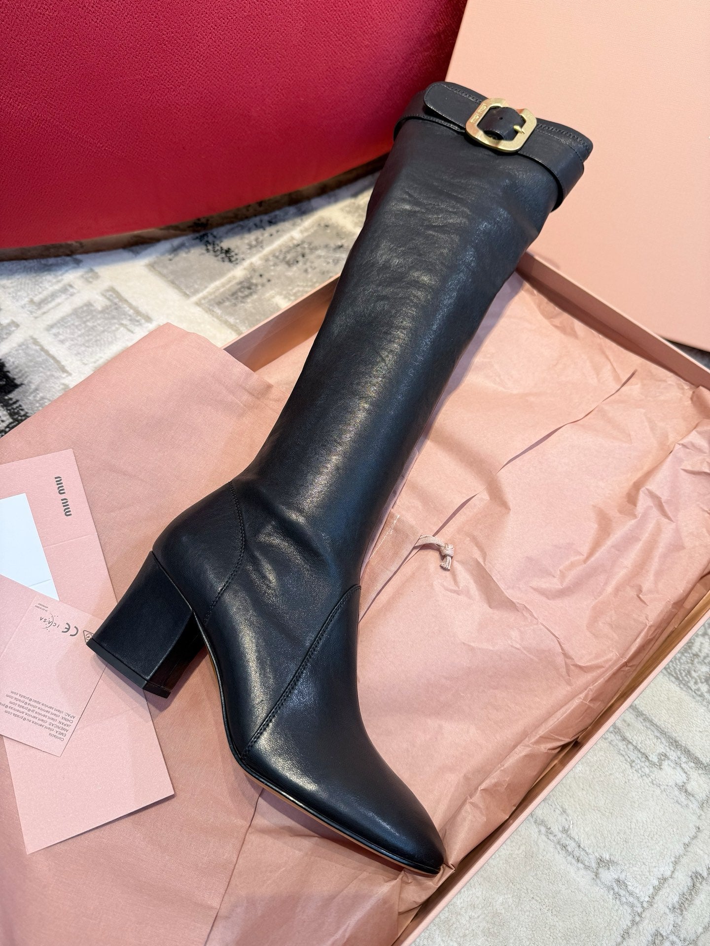Miu Miu 2026 Boot With Buckle Black Nappa Leather 621340